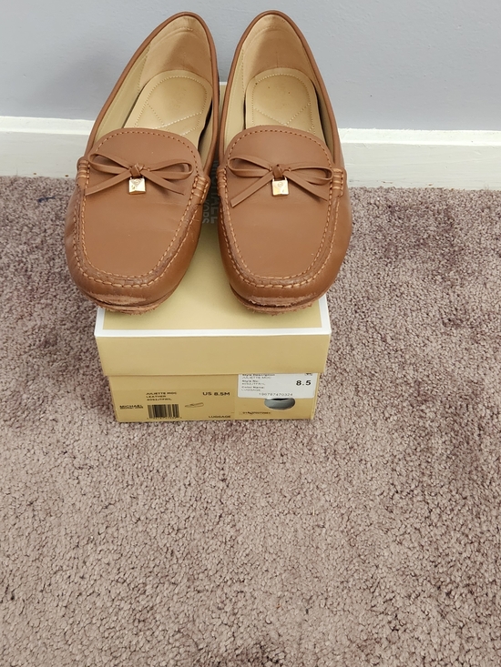 Michael Kors Shoes - Michael Kors Tan Bow-Accent Leather Loafers